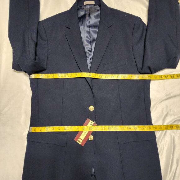NWT Louis Martin Ladies Hopsack Poly/Wool Career Blazer Navy Blue, Size 12 - Picture 8 of 10
